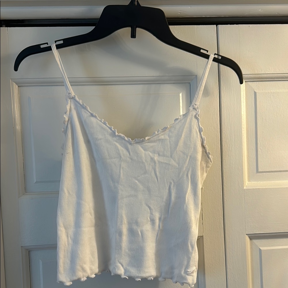 Hollister White Crop Camisole Top